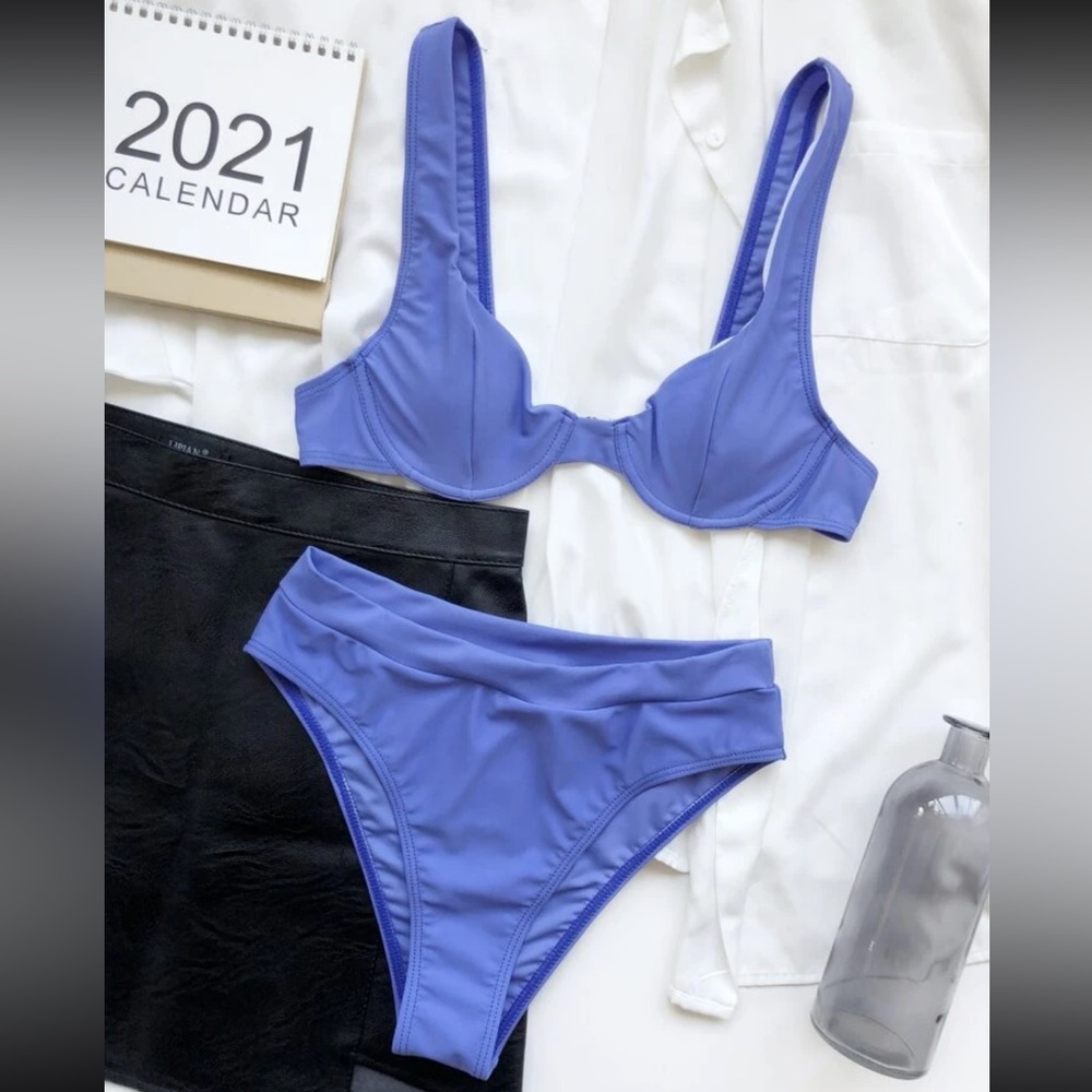 NWOT Underwire High Waisted Purple Bikini